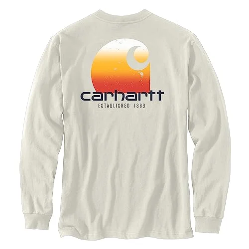 Carhartt 105952 Men's Relaxed Fit Heavyweight Long-Sleeve Pocket C Graphic T-Sh - X-Large Tall - Malt