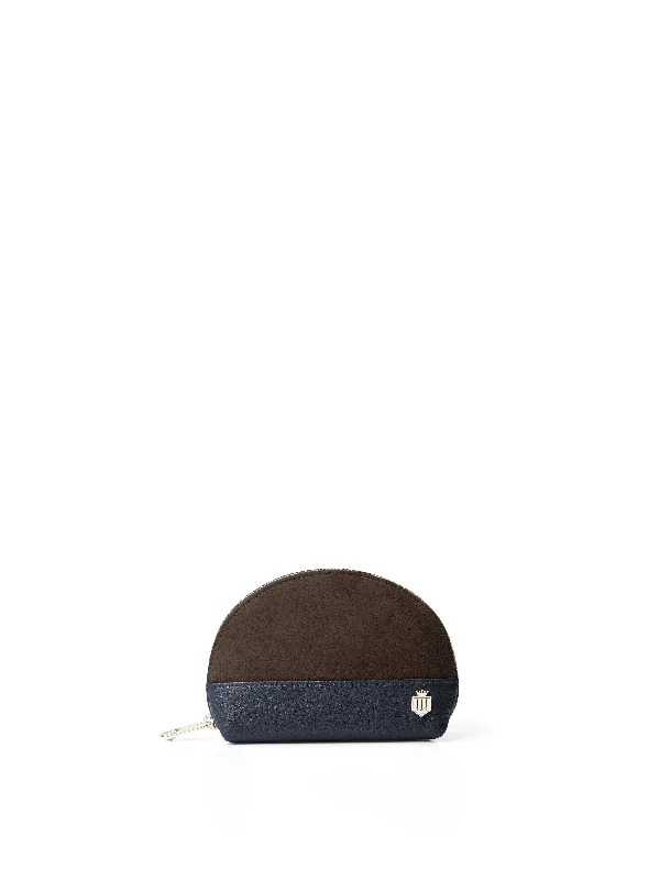 Chiltern Coin Purse - Chocolate & Navy