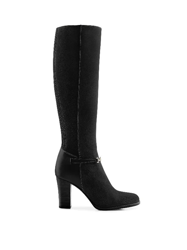 Heeled Octavia (Sporting Fit) - Black Suede