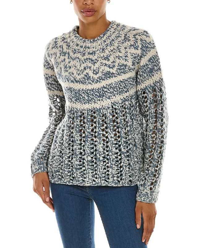 Theory Chevron Wool & Cashmere-Blend Sweater