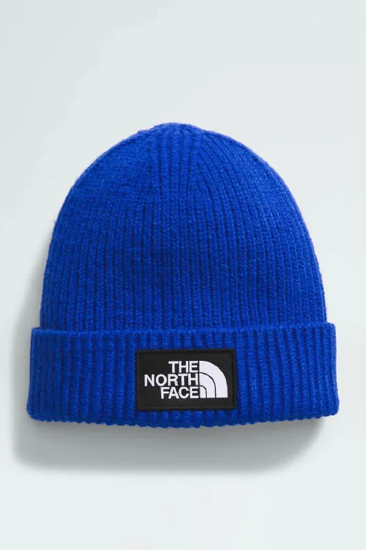 The North Face Box Logo Beanie for Kids in Blue | NF0A7WGC-CZ6