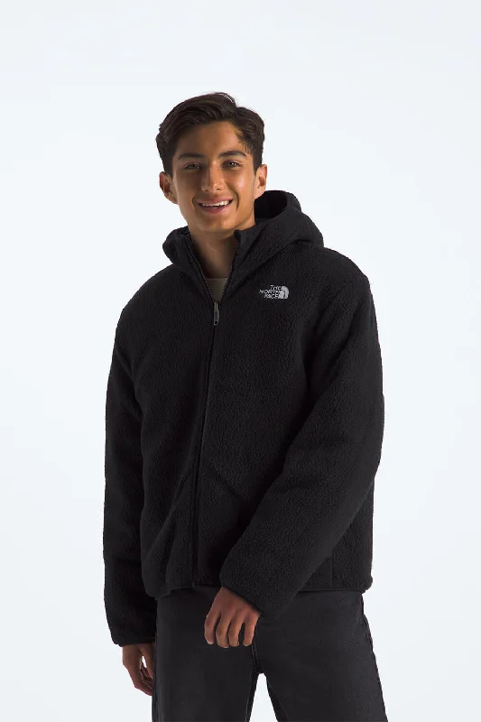 The North Face Reversible Shasta Full-Zip Hooded Jacket for Boys in Black | NF0A88TP-JK3