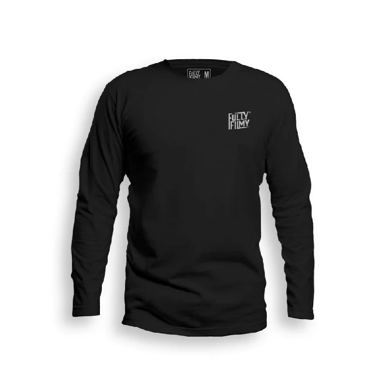 FF Grey Logo Black Full Sleeve T-Shirt (Left Pocket)