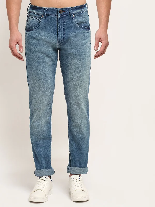 Men's Ultra Narrow fit Heavy Fade Carbon Blue  Jeans