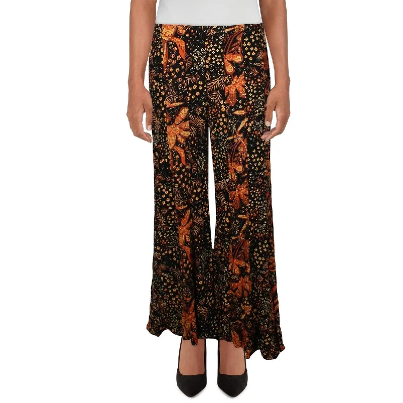 Angie Womens High Rise Printed Wide Leg Pants