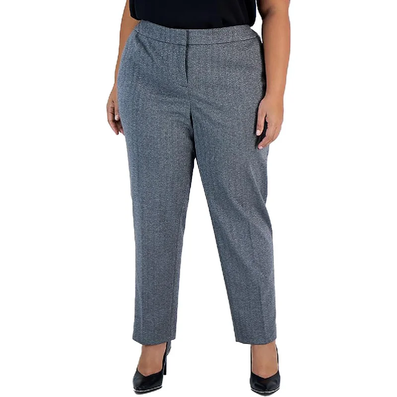 Bar III Womens Plus Shimmer Herringbone Dress Pants