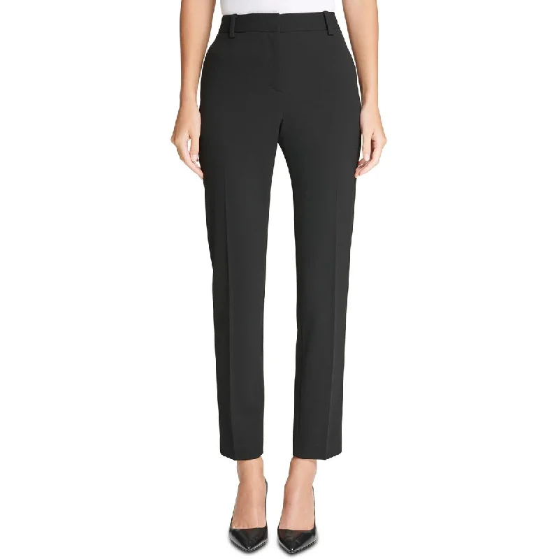 DKNY Womens Petites Ankle Slim Fit Straight Leg Pants