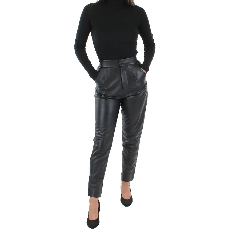 Equipment Femme Womens Philomenia Faux Leather High Rise Trouser Pants