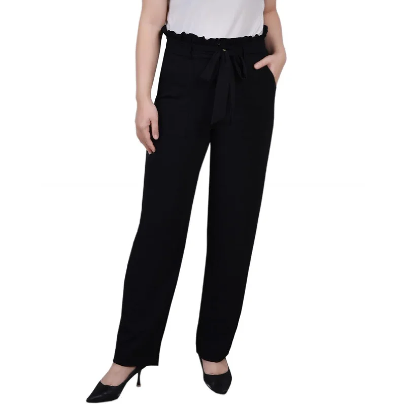 NY Collection Womens Petites Pocket Belted Dress Pants