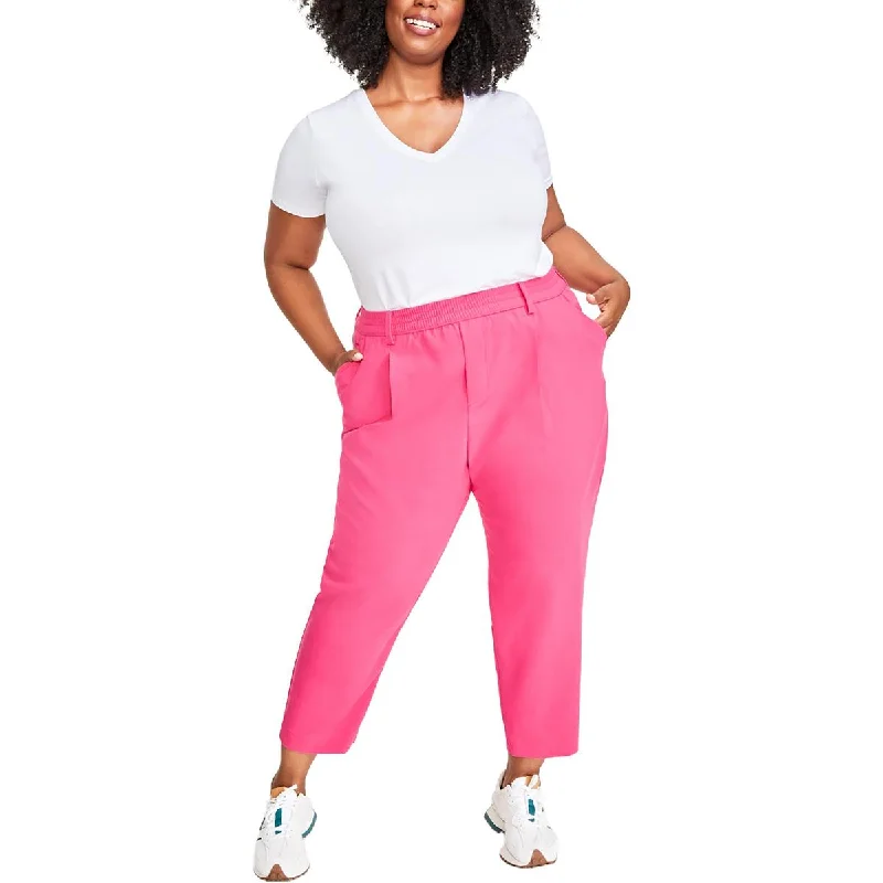 On 34th Womens Plus High Rise Pull On Ankle Pants