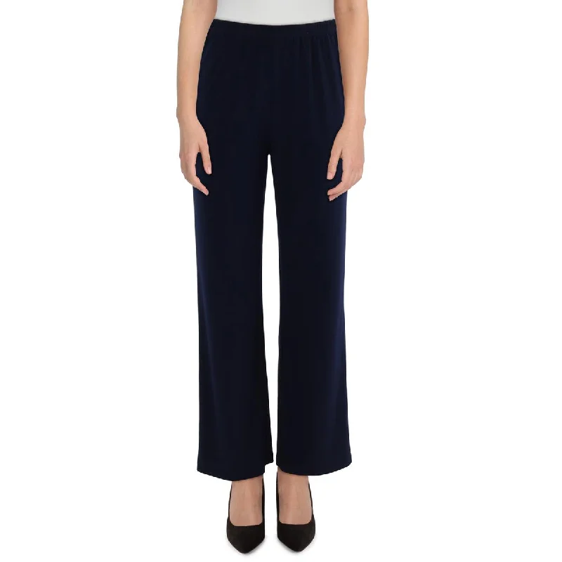 R&M Richards Womens Petites High Rise Pull On Wide Leg Pants