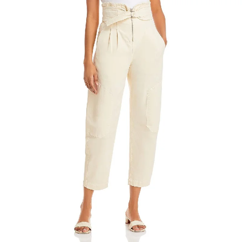 Sea New York Womens Suri Canvas Belted Paperbag Pants