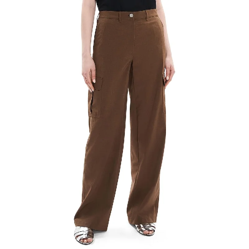 Theory Womens High Rise Slub Cargo Pants