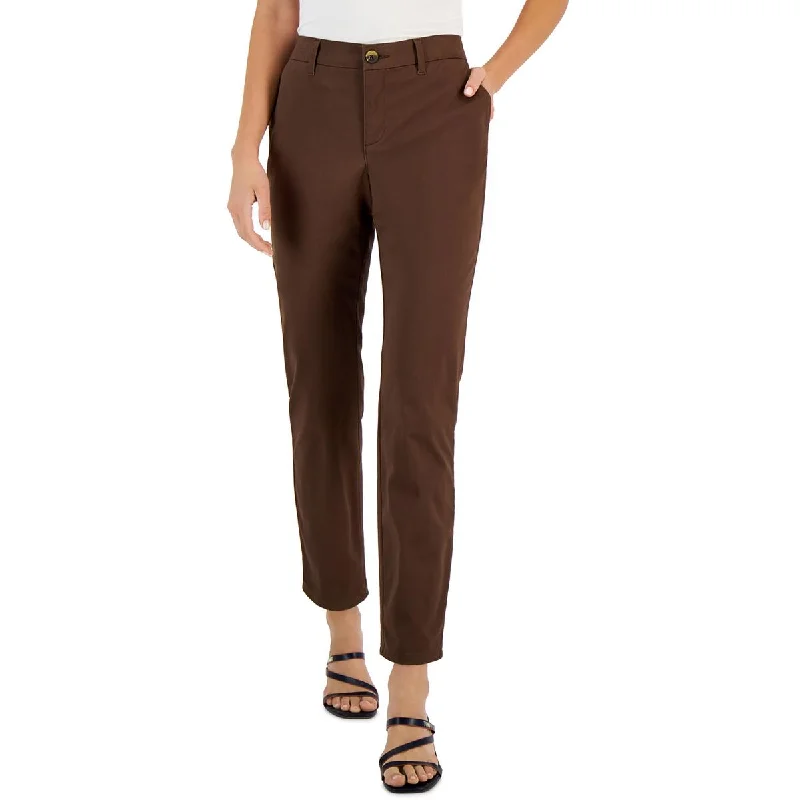 Tommy Hilfiger Womens Mid Rise Cuffed Straight Leg Pants