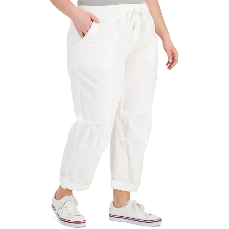 Tommy Hilfiger Womens Plus Alton High Rise Knit Cargo Pants