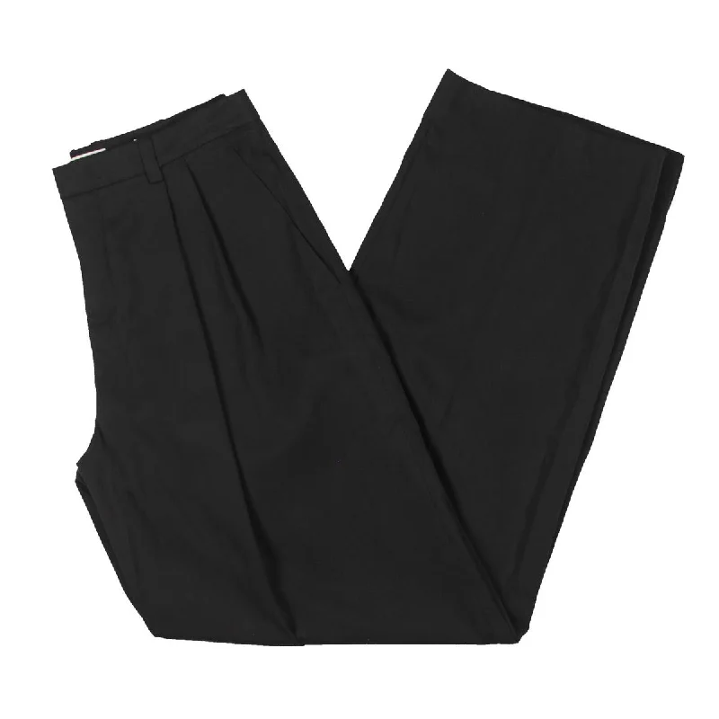 Vince Womens High Rise Pleated Wide Leg Pants