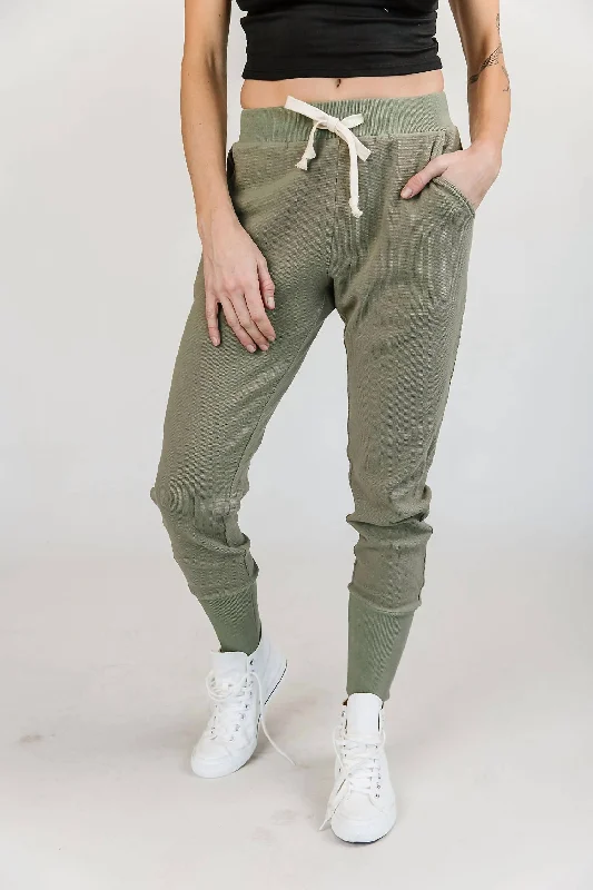 Waffle Knit Jogger In Willow